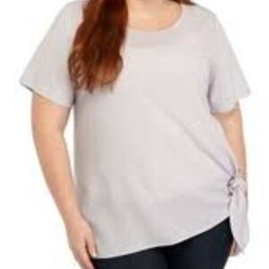 NWT MICHAEL Michael Kors Tie-Side Boat-Neck Top 2X